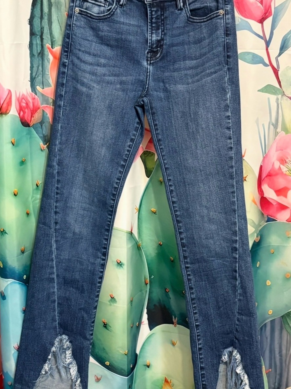 Hidden Jeans Women’s High Rise Dark Wash Skinny Stretch Jeans Frayed Hem 25